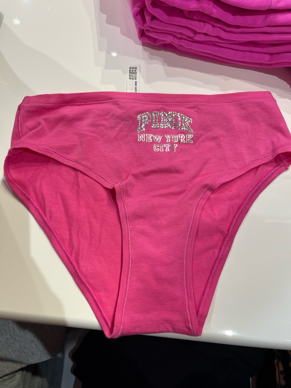 NWT Victoria’s Secret Pink Cotton Cheeky Bling SoHo New York Exclusive Panty L